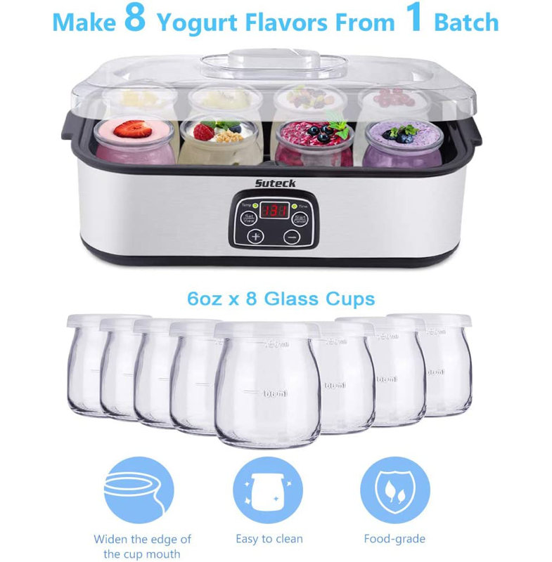 Suteck Yogurt Maker Automatic Digital Yoghurt Maker Machine Wayfair
